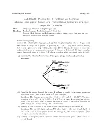 ECE 586BH: Problem Set 4: Problems and Solutions Extensive Form Games