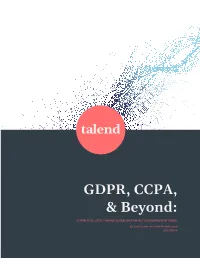 GDPR, CCPA, & Beyond