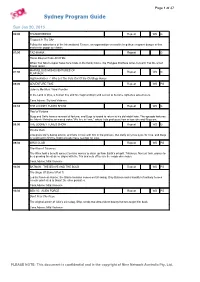 Sydney Program Guide