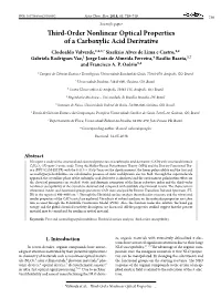 Third-Order Nonlinear Optical Properties of a Carboxylic Acid