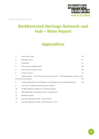 Berkhamsted Heritage Network and Hub – Main Report Appendices