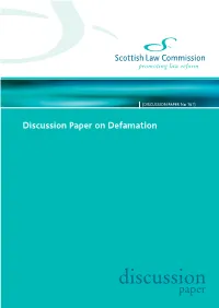 Discussion Paper on Defamation (DP No 161)