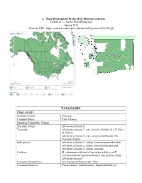 Draft Plant Propagation Protocol