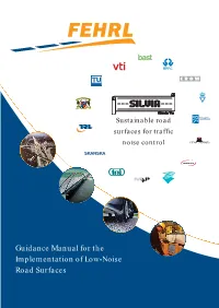 Guidance Manual for the Implementation of Low-Noise Road Surfaces