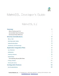 Matrixssl Developer's Guide