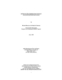 Report on the Conservation Status of Haplopappus Radiatus, in Idaho