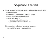 Sequence Analysis