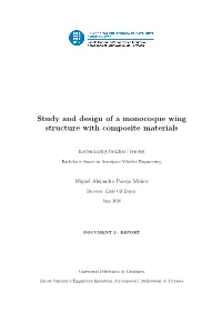 Study and Design of a Monocoque Wing Structure with Composite Materials