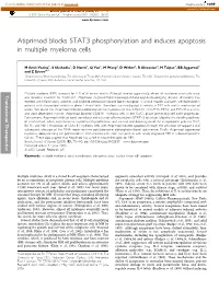 Atiprimod Blocks STAT3 Phosphorylation and Induces Apoptosis in Multiple Myeloma Cells