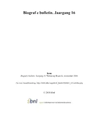 Biografie Bulletin. Jaargang 16