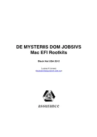 DE MYSTERIIS DOM JOBSIVS: Mac EFI Rootkits