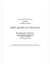DIDO, QUEEN of CARTHAGE