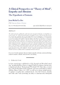 Empathy and Altruism. the Hypothesis of Somasia