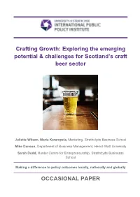 Exploring the Emerging Potential & Challenges for Scotland's Craft Beer Sector OCCASIONAL PAPER
