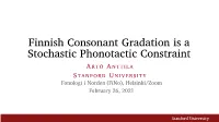 Finnish Consonant Gradation Is a Stochastic Phonotactic Constraint