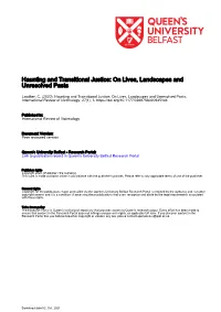 Haunting and Transitional Justice: on Lives, Landscapes and Unresolved Pasts