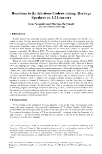 (In)Felicitous Codeswitching: Heritage Speakers Vs