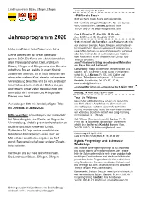 Jahresprogramm 2020 Kurs B: Mittwoch, 18