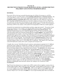 Restriction Enzyme Digestion Of