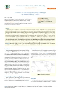 Role of Low Level Laser Therapy (LLLT) on Myofascial Trigger Point in and Around Neck – a Review