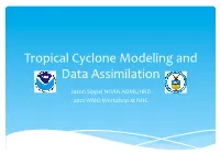 TC Modelling and Data Assimilation