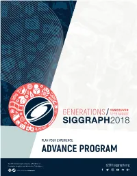 View the Revised S2018 Advance Program