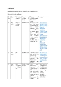 Annexure 4 PHYSICAL ATTACKS on STUDENTS and FACULTY