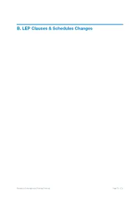 B. LEP Clauses & Schedules Changes