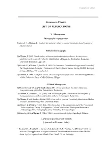 Francesco D'errico LIST of PUBLICATIONS