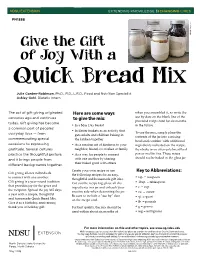 Give the Gift of Joy with a Quick Bread Mix FN1888