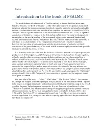 Introduction to the Book of PSALMS