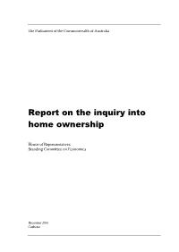 Report on the Inquiry Into Home Ownership