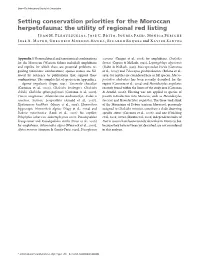 Setting Conservation Priorities for the Moroccan Herpetofauna: the Utility of Regional Red Listing