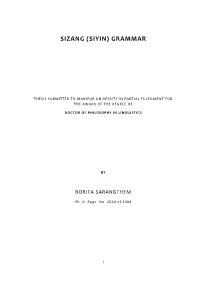 Sizang (Siyin) Grammar