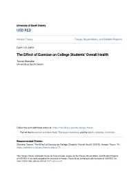The Effect of Exercise on College Students' Overall Health