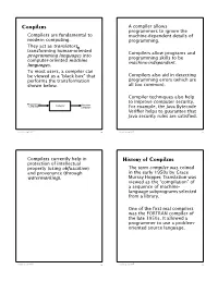 Compilers History of Compilers