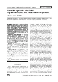 Molecular Dynamics Simulation of Β-Adrenoceptors and Their Coupled G Proteins Z.-Y