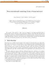 Non-Conventional Cosmology from a Brane-Universe 1 Introduction