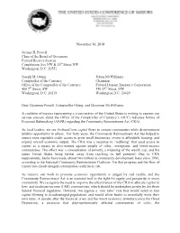 November 16, 2018 Jerome H. Powell Chair of the Board of Governors