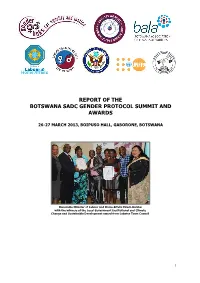 Report of the Botswana Sadc Gender Protocol Summit and Awards