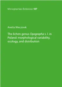 The Lichen Genus Opegrapha Sl in Poland