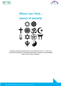 Where Can I Find... Places of Worship
