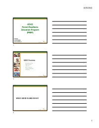 ADHD Parent Readiness Education Program (PREP)