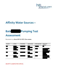 Affinity Water Sources – Batchworth Pumping Test Assessment Document No.: 1D107‐EDP‐EV‐REP‐CS01‐000001 Revision: P04 Contents