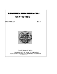 Banking and Financial Statistics