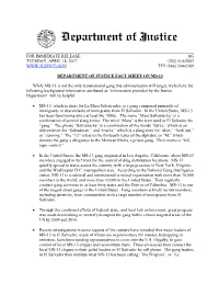 Department of Justice Fact Sheet on Ms-13