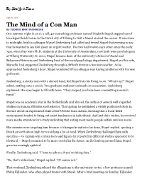 Diederik Stapel's Audacious Academic Fraud
