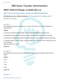 IBM Notes Traveler Administration