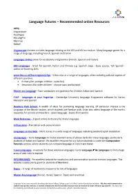 Language Resources List