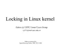 Locking in Linux Kernel